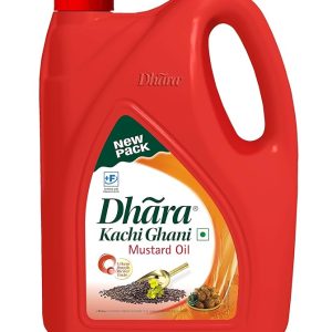 Dhara Kachi Ghani Mustard Oil (0% Trans Fat), 5 L Jar/4.5 L Jar